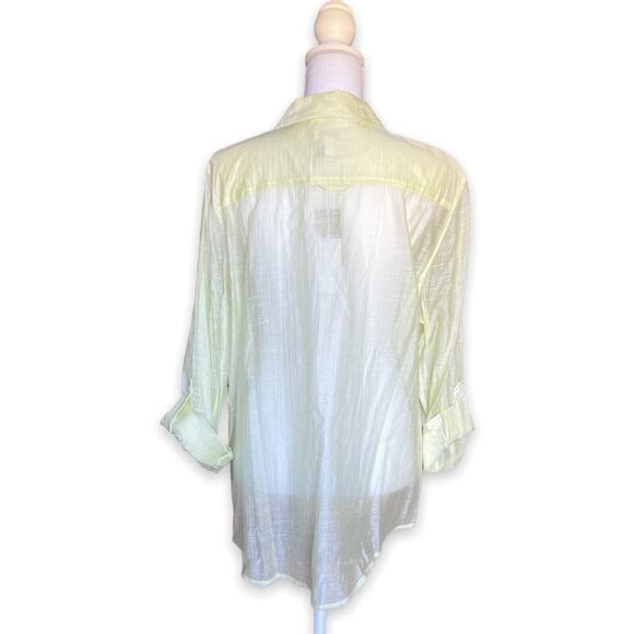 NWT- Chico’s Sheer Delight Emaline L/S Top In Soft Lime- Size 3 (XL) - Picture 4 of 14